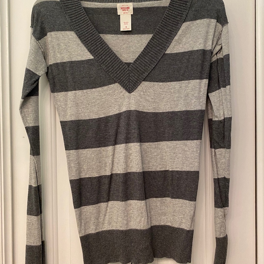 Striped v-neck sweater